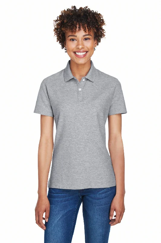 Personalized Layout Devon & Jones Womens DryTec20 Performance Moisture Wicking Short Sleeve Polo Shirt - Heather Grey Personalized Layout Devon & Jones Womens DryTec20 Performance Moisture Wicking Short Sleeve Polo Shirt - Heather Grey