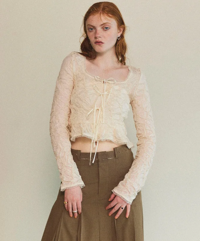 Personalized Layout 【25SPRING PRE-ORDER】Flower Shirring Tops