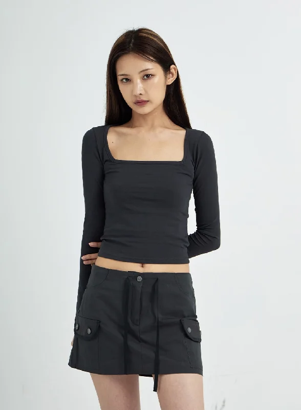 Warm Clothing Square Crop Long Sleeve T-Shirt CS13