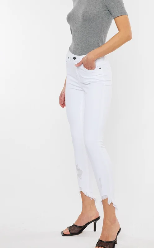 Comfortable Wardrobe KanCan Mid Rise White