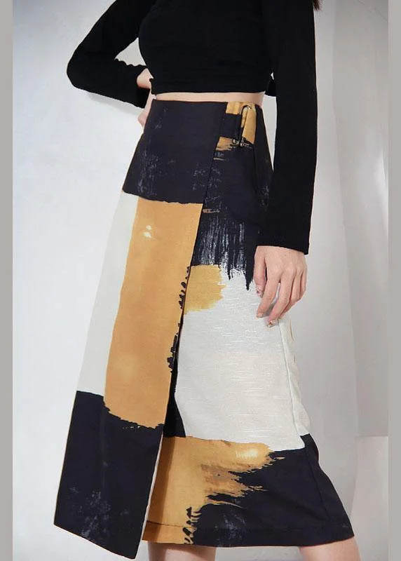 Stylish Comfort Classy Yellow Asymmetrical Besign Summer Skirt