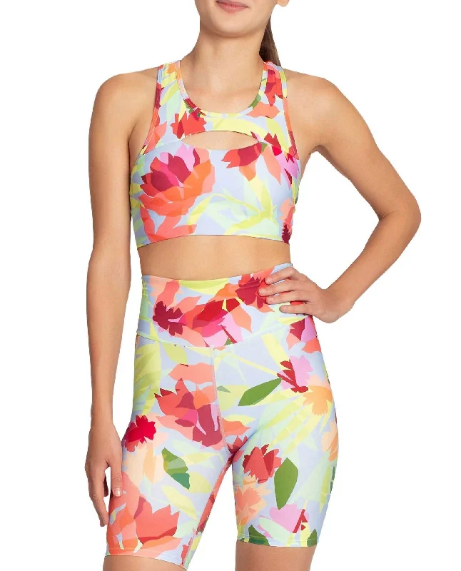 Budget-Friendly Looks Cut Out Racerback Sports Bra In Oasis Light Blue