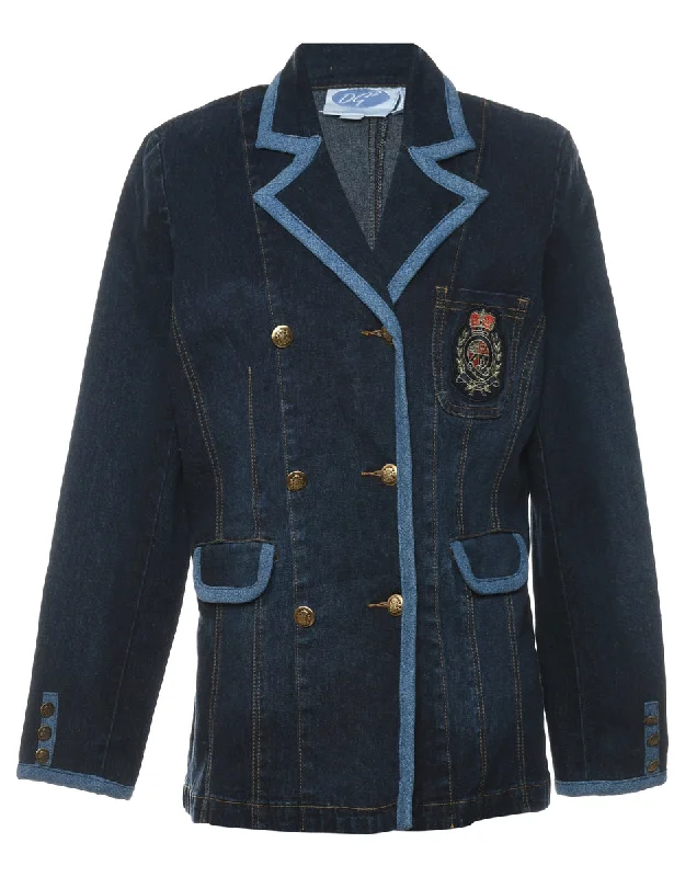 Casual Chic Indigo Button-Front Denim Jacket - M