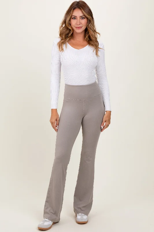 Personalized Printing Design Light Grey Flared Leggings