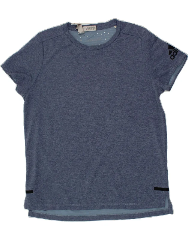 Affordable Looks ADIDAS Womens Climachill T-Shirt Top UK 12/14 Medium Blue Polyester