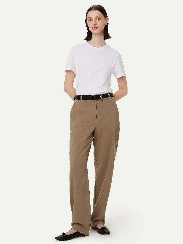Easy Fashion The Jane Straight Pant in Taupe
