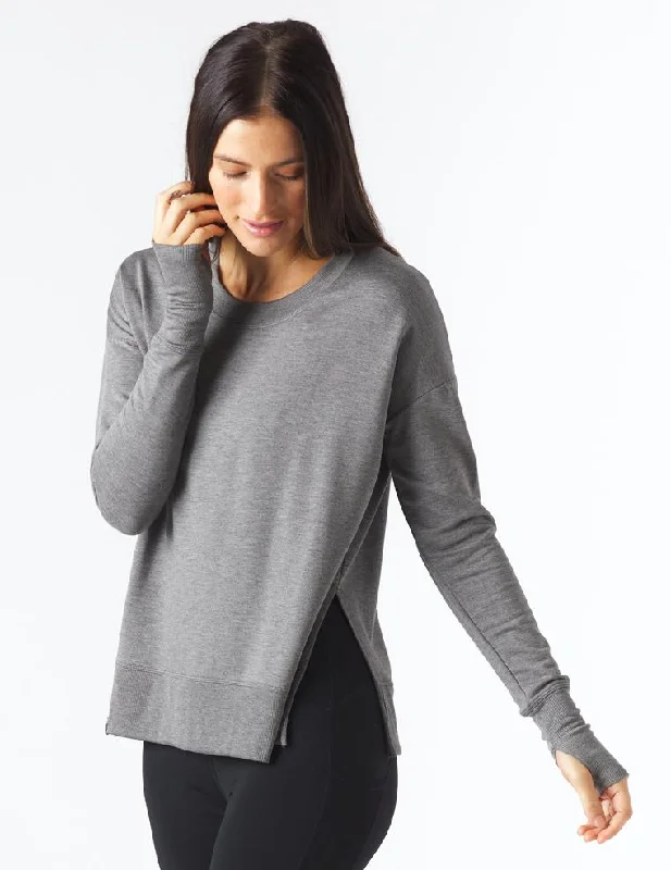 Affordable Chic Lounge Long Sleeve: Charcoal Heather