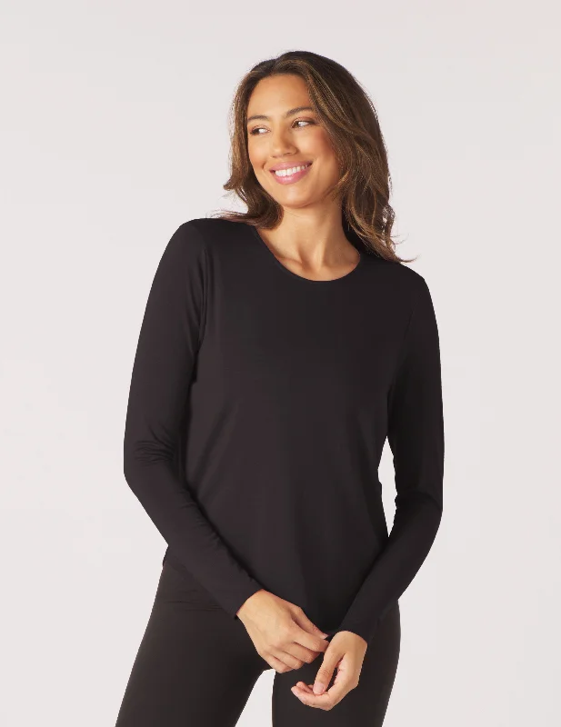 Personalized Contrast Design Evolve Long Sleeve: Black