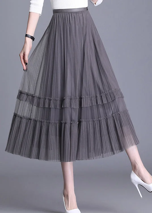 Simple Comfort Plus Size Black Tulle Tiered Fall Wear on both sides Skirt
