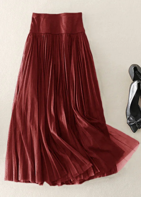 Comfy Fabrics Beautiful Red Zip Up Patchwork Tulle Skirt Spring