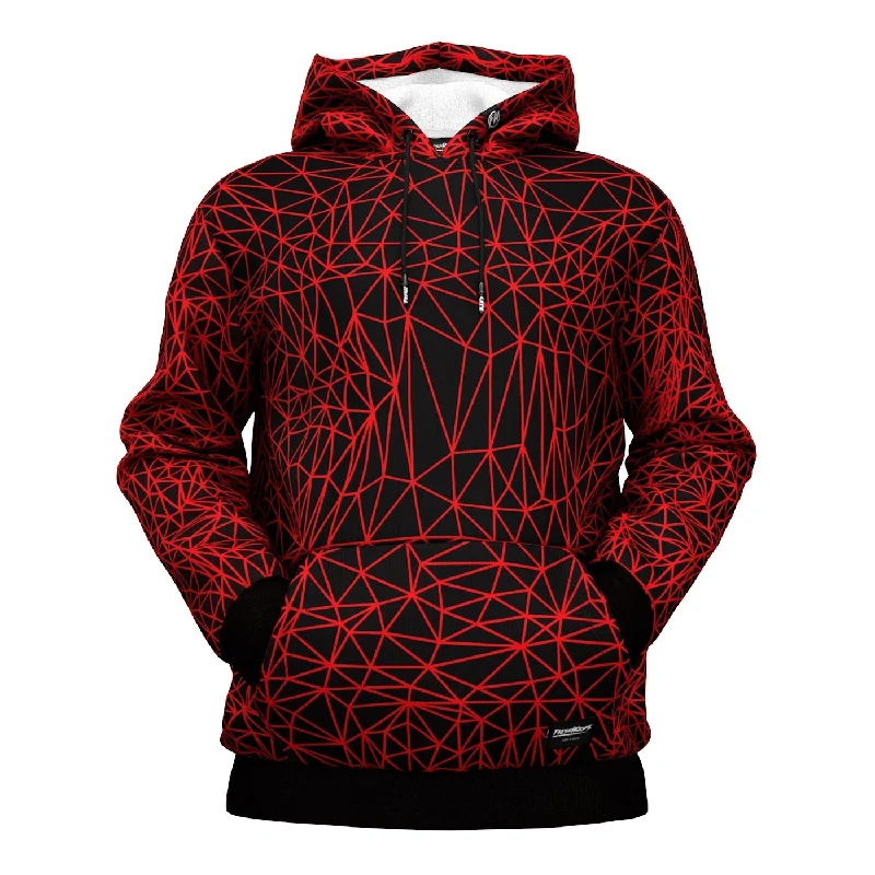 Easygoing Fashion Abstract Red Polygons Hoodie
