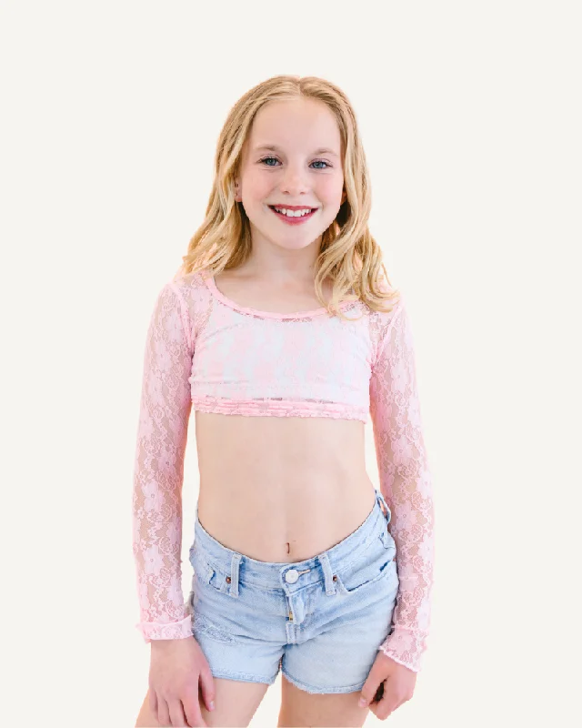 Warm Style Girlee Long Sleeve Pink Lace