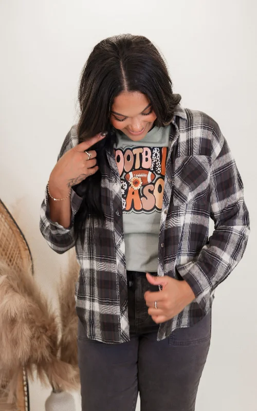 Modern Comfort Khaki Plaid Flannel Button Down Top - Final Sale