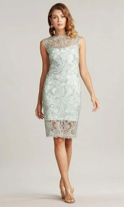 Everyday Style Tadashi Shoji - Corded Embroidery On Tulle Boatneck Dress