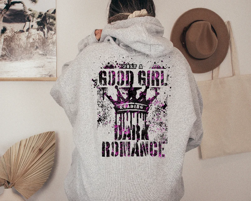 Simple Style just a good girl reading dark romance hoodie