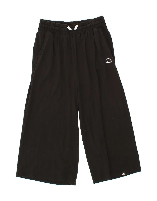 Sleek Outfits ELLESSE Womens Capri Tracksuit Trousers UK 14 Large  Black