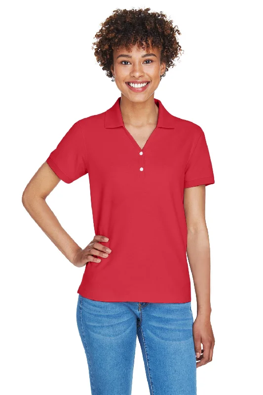 Personalized Street Style Devon & Jones Womens Short Sleeve Polo Shirt - Red