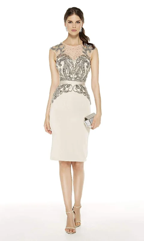 Sporty Look Alyce Paris - 27350 Embellished Illusion Jewel Neck Sheath Cocktail Dress - 1 pc Navy In Size 10 Available Sporty Look Alyce Paris - 27350 Embellished Illusion Jewel Neck Sheath Cocktail Dress - 1 pc Navy In Size 10 Available