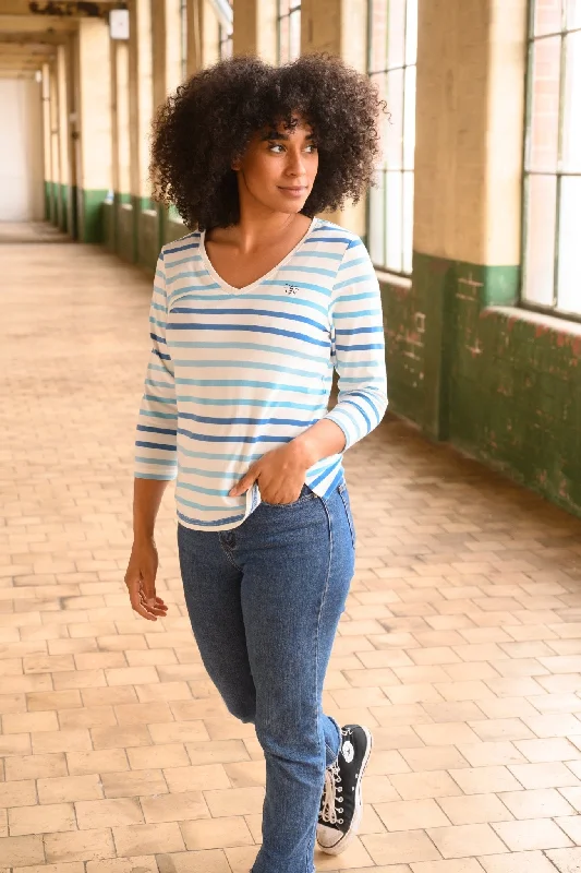 Modern Apparel Ariana Top - Blue Stripe