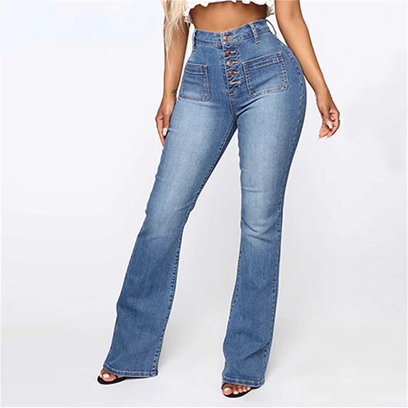 Everyday Style DressBetty - High Waist Elastic Jeans Women Button Washed Denim Pants Femme Pocke Everyday Style DressBetty - High Waist Elastic Jeans Women Button Washed Denim Pants Femme Pocke