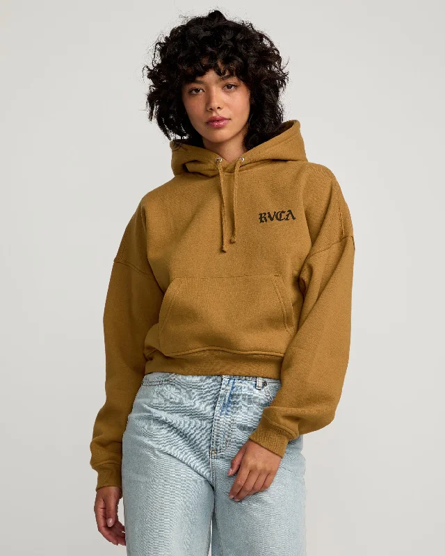 Fashion Staples English Crop Hoodie - Vintage Brown