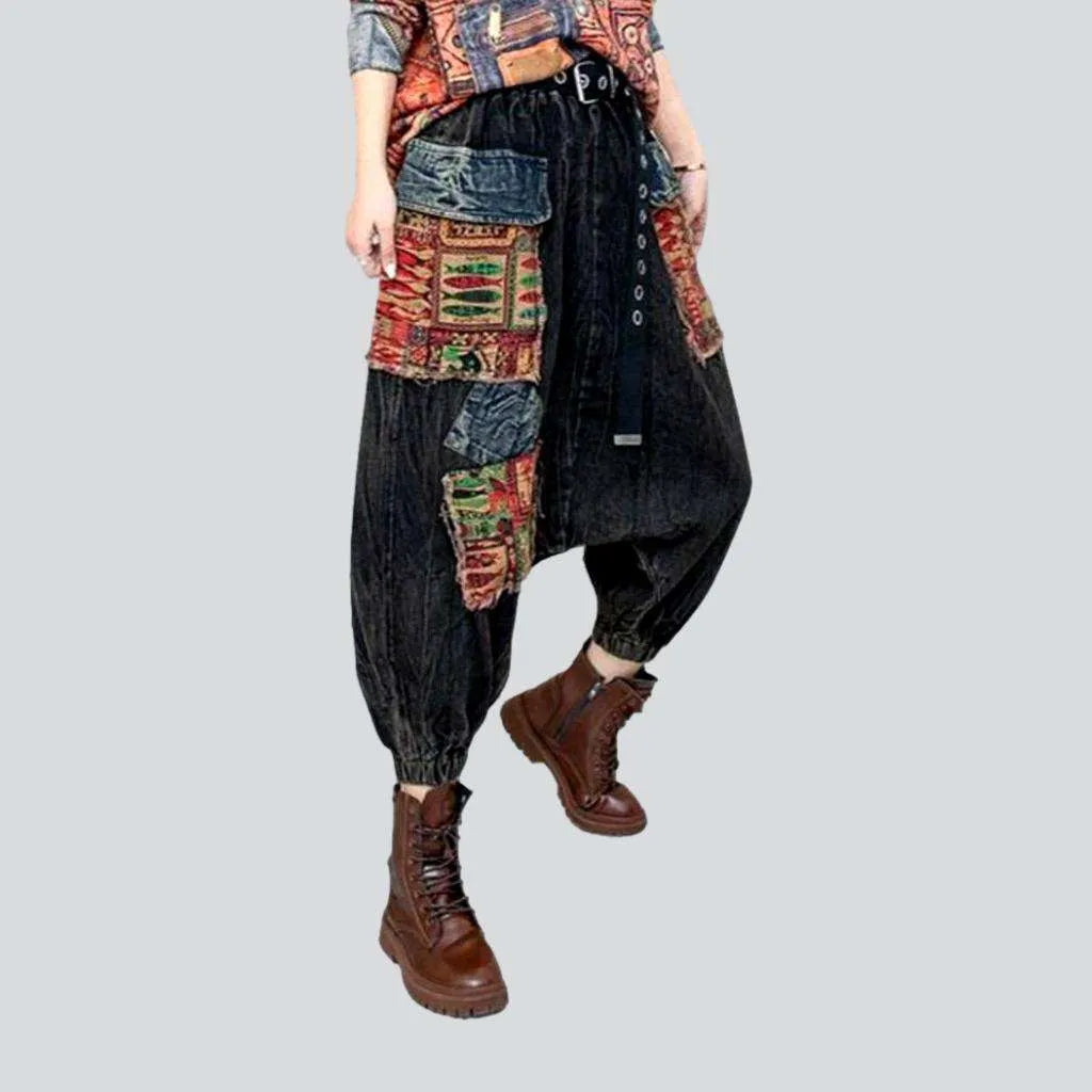 Personalized Art Style Baggy vintage jeans pants
 for ladies
