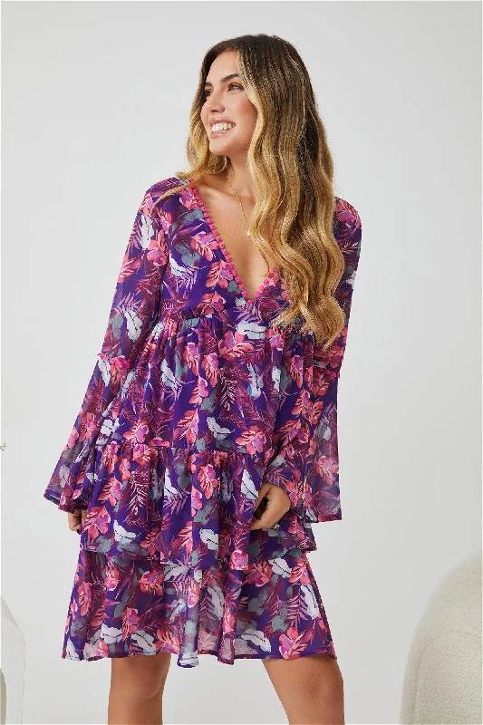 Smart Choices Emilla Dress - Purple Rainforest