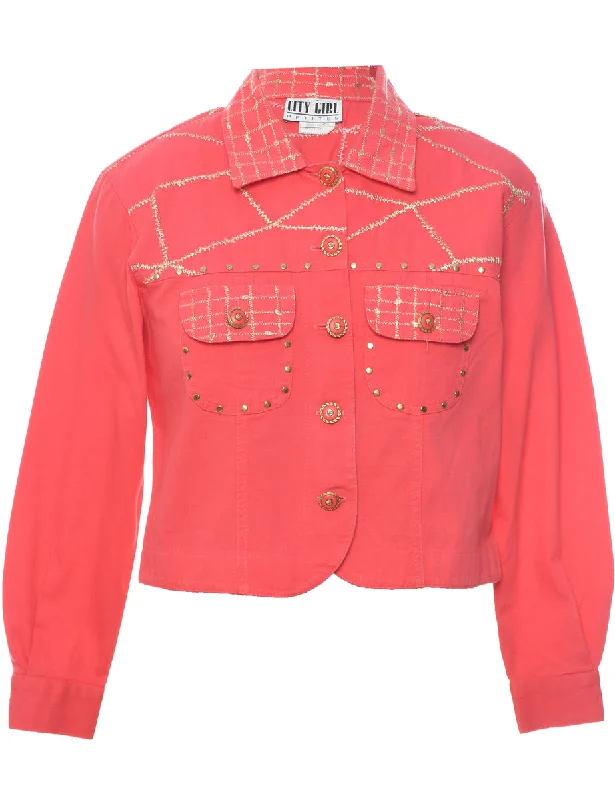 Soft Texture Salmon Pink Jacket - M