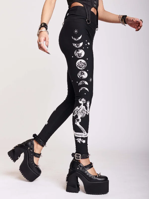 Simple Style Praying Skeleton Leggings