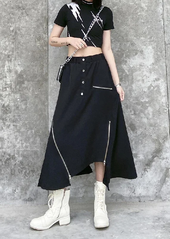 Stylish Comforts Irregular skirt female summer a-line skirt in the long section of large size elastic waist wild casual skirt