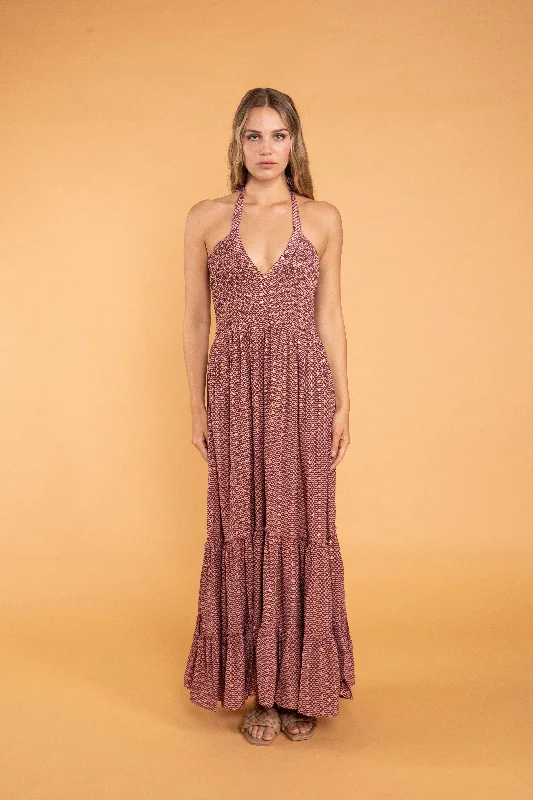 Personalized Street Style Giana Maxi Halter Dress
