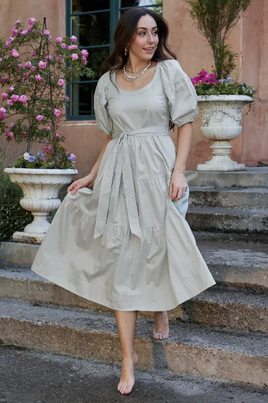 Smart Casual Dorothy Poplin Maxi Dress | Sage