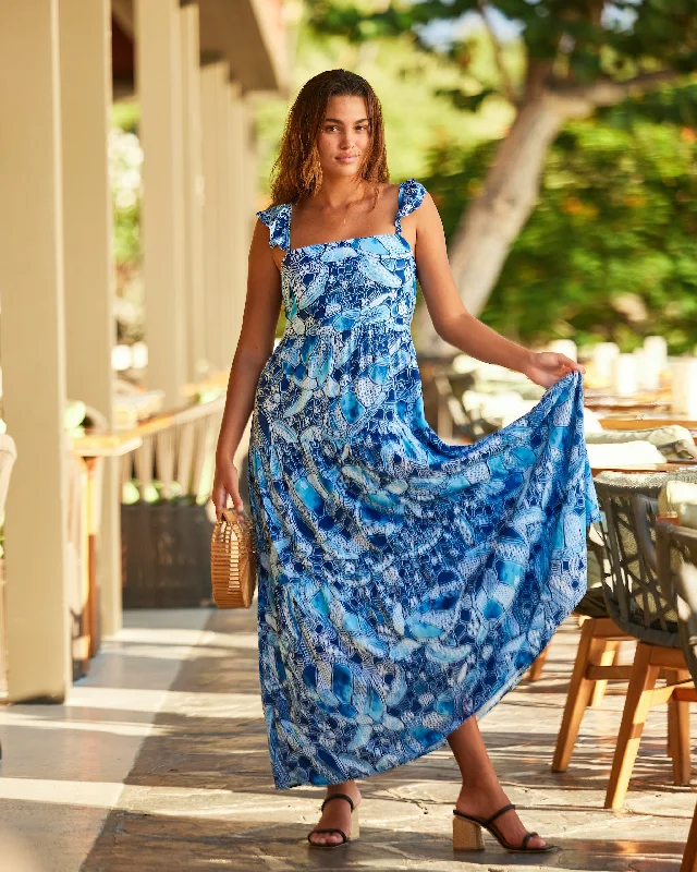 Cozy Wear Kenny Flowers x Mauna Kea – The Hawaii Honu - Resort Dress with Ruffle Straps