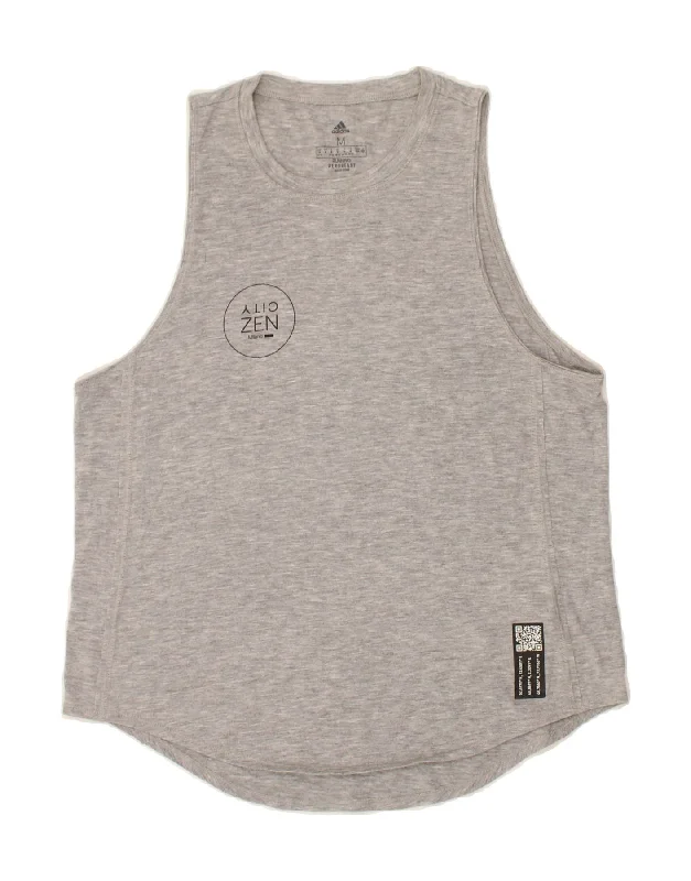 Easygoing Fashion ADIDAS Womens Aeroready Vest Top UK 12/14 Medium Grey Polyester