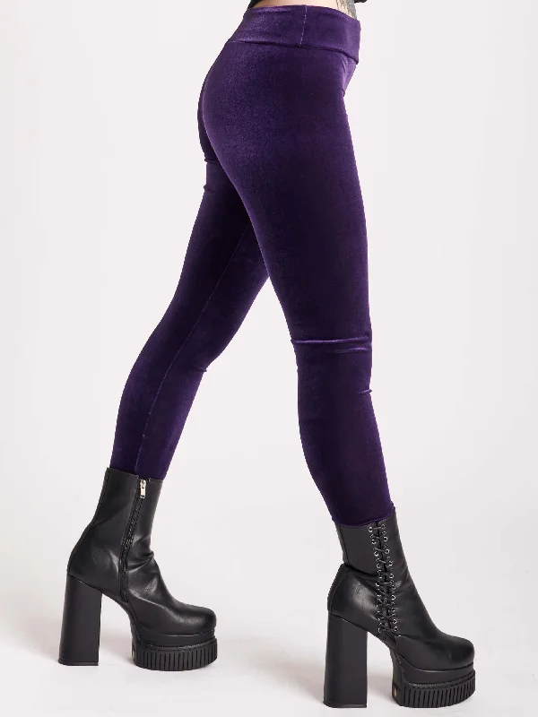 Warm Clothing Purple Velvet Legging