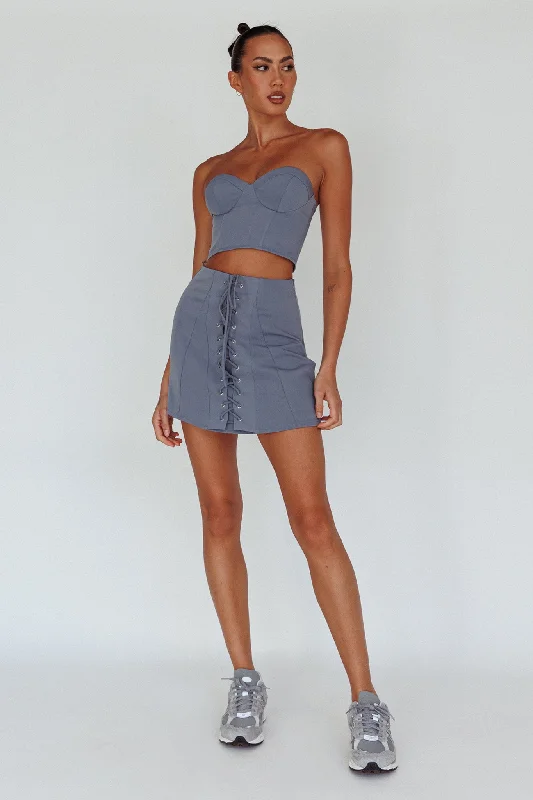 Cool Layers Ventura Lace-Up Skirt Suit Grey