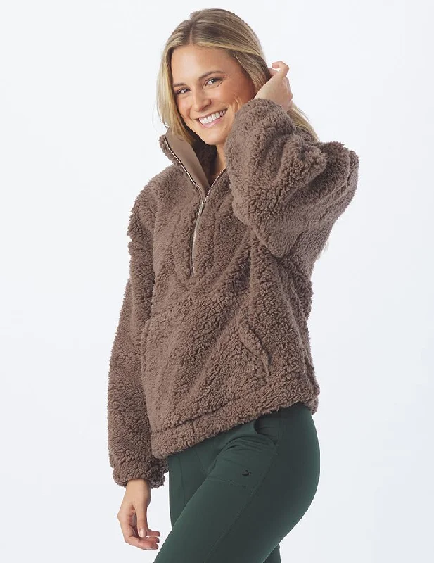 Personalized Heterogeneous Splicing Sherpa Quarter Zip: Mocha