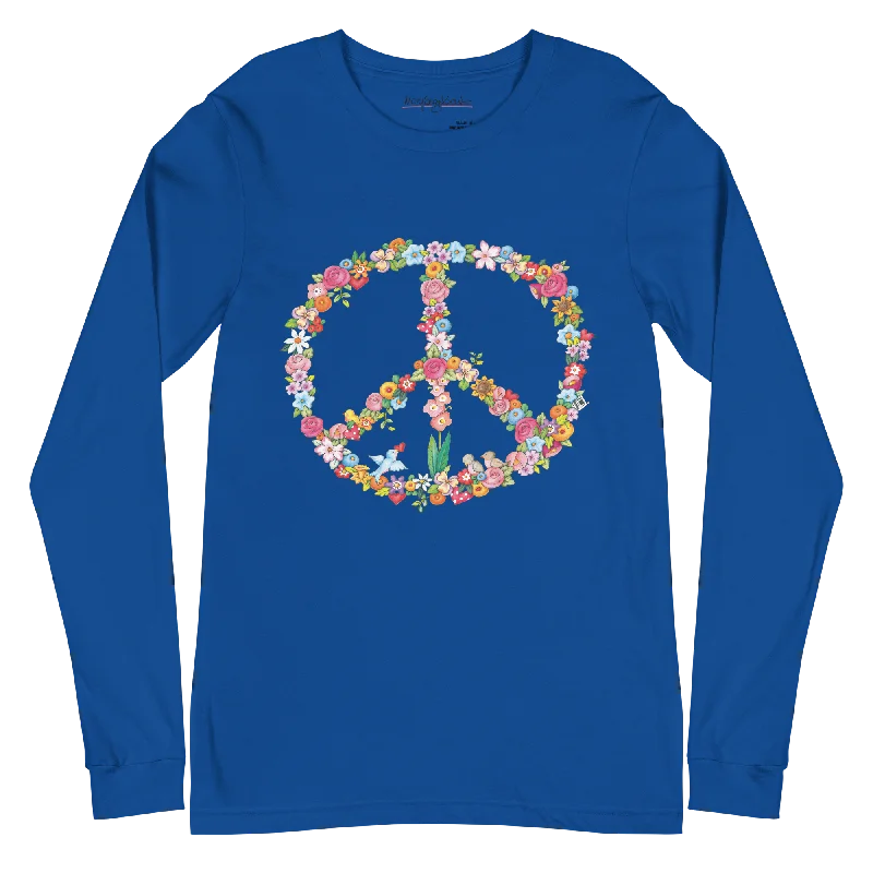 Personalized Independent Style Floral Peace Unisex Long Sleeve Shirt