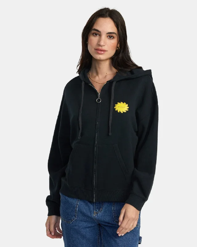 Personalized Independent Style Sunny Thrift Zip Hoodie - RVCA Black