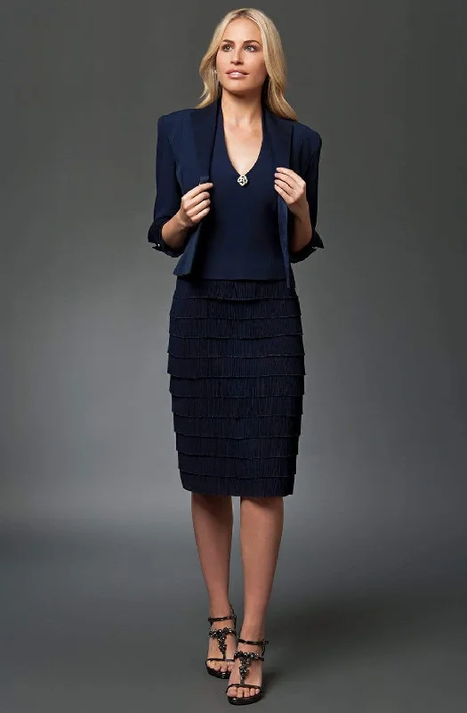 Soft Textiles Alexander by Daymor - 2033 Two-Piece Dress Suit with Tiered Skirt