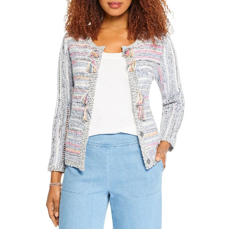Smart Choices Nic + Zoe Womens Taffy Cardigan Tassels Jacket