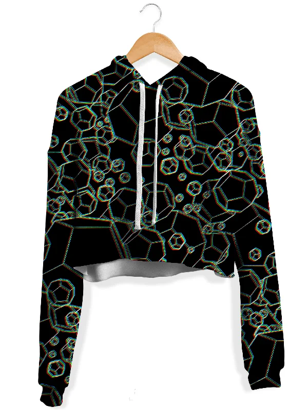 Warm Apparel Dodecahedron Madness Glitch Fleece Crop Hoodie