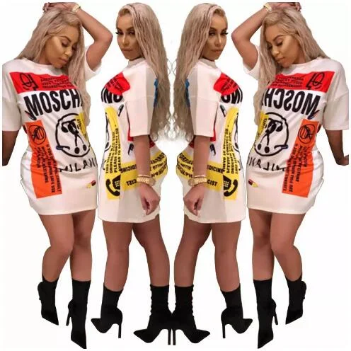 Street Style Fashion T-shirt dress female Short Sleeved Shirt Mini Dresses stitching Casual Long T-shirts Summer White Dress Women clothes Vestidos Street Style Fashion T-shirt dress female Short Sleeved Shirt Mini Dresses stitching Casual Long T-shirts Summer White Dress Women clothes Vestidos
