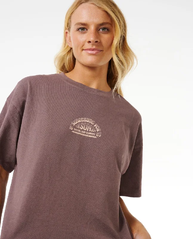 Easygoing Fashion Rip Curl Cosmic Summer Heritage Tee-Eggplant