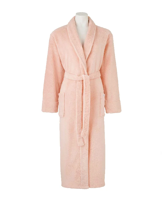 Chic Textures Women's Dusky Pink Fleece Supersoft Dressing Gown