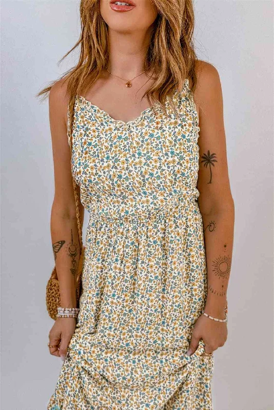 Budget Apparel Bohemian Spaghetti Strap Maxi Dress