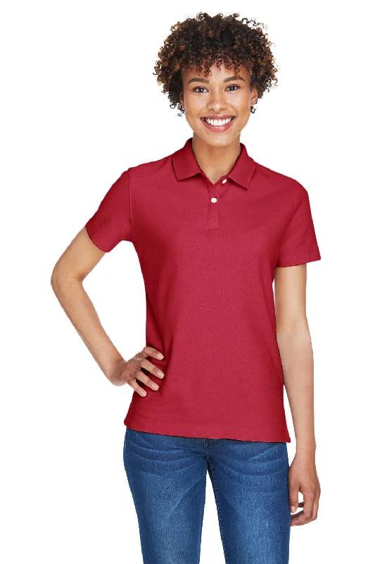 Personalized Embroidery Style Devon & Jones Womens DryTec20 Performance Moisture Wicking Short Sleeve Polo Shirt - Red Personalized Embroidery Style Devon & Jones Womens DryTec20 Performance Moisture Wicking Short Sleeve Polo Shirt - Red