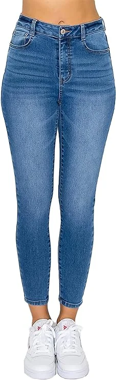 Cozy Wear Wax Jean Women's High Waisted Ankle Skinny 'Comfy Knit Denim' Jeans