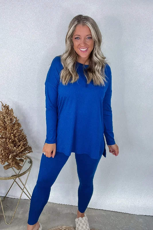 Luxurious Comfort Midnight Mistletoe Top & Bottoms (Sold Separately) - Navy