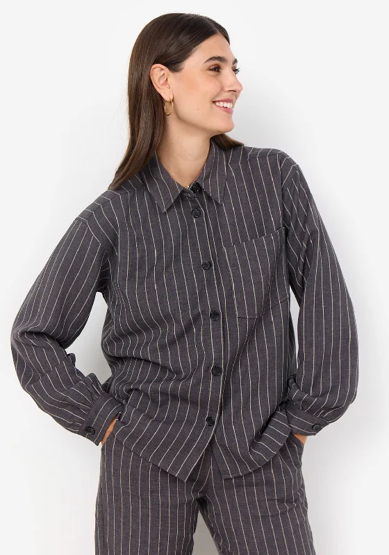 Cool Comfort Soyaconcept Olivine Pinstripe Shirt, Grey